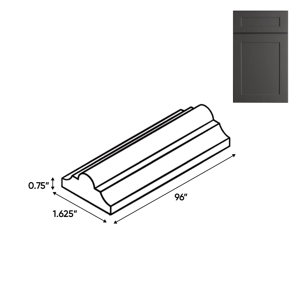 RTA - Liberty Shaker Grey - Furniture Molding - 96"W x 0.75"H x 1.6"D