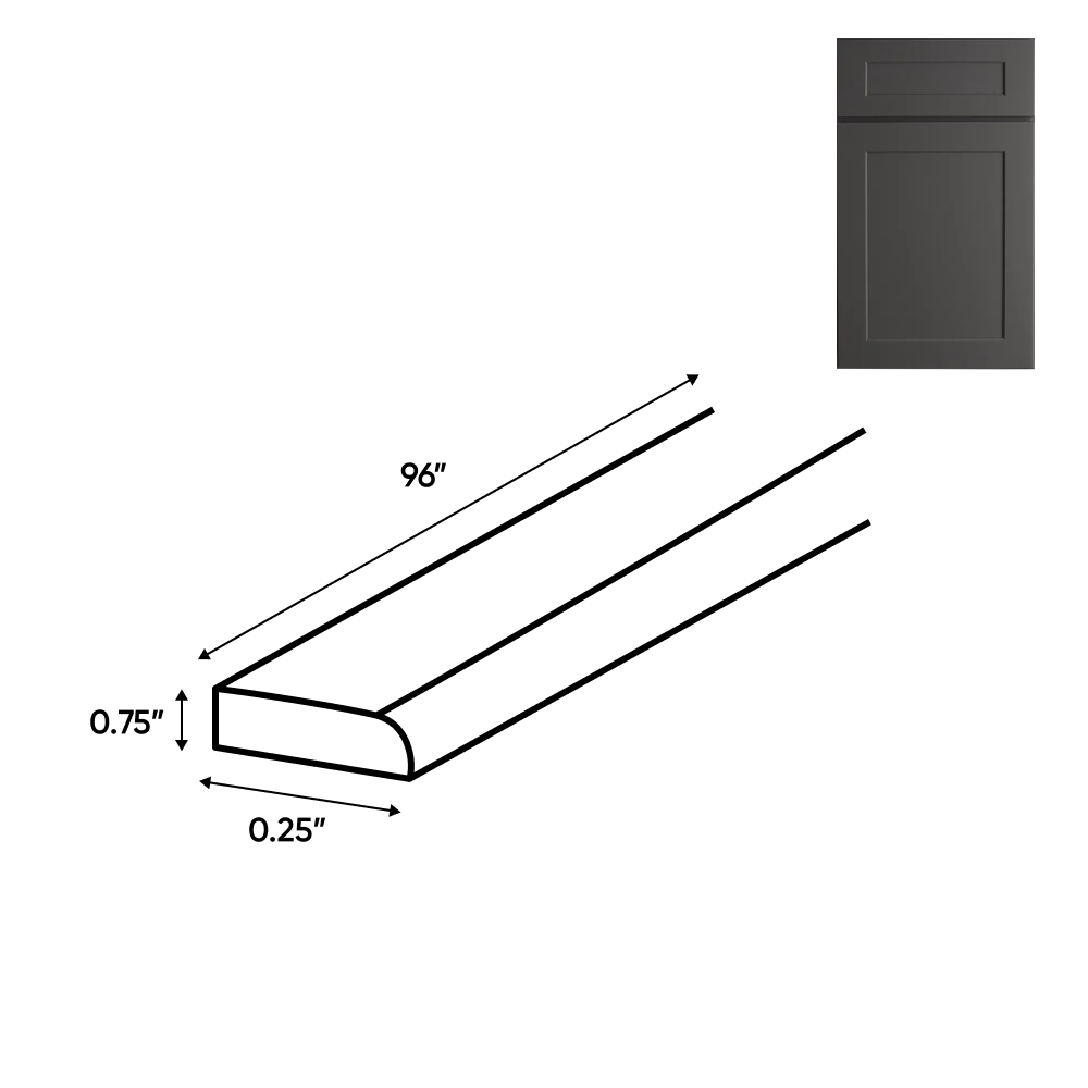 RTA - Liberty Shaker Grey - Scribe Molding - 96"W x 0.75"H x 0.25"D