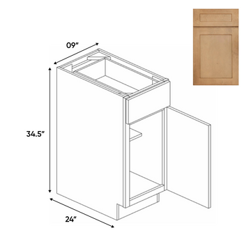 RTA - Liberty Shaker Karamel - Full Height Single Door Base Cabinets - 9