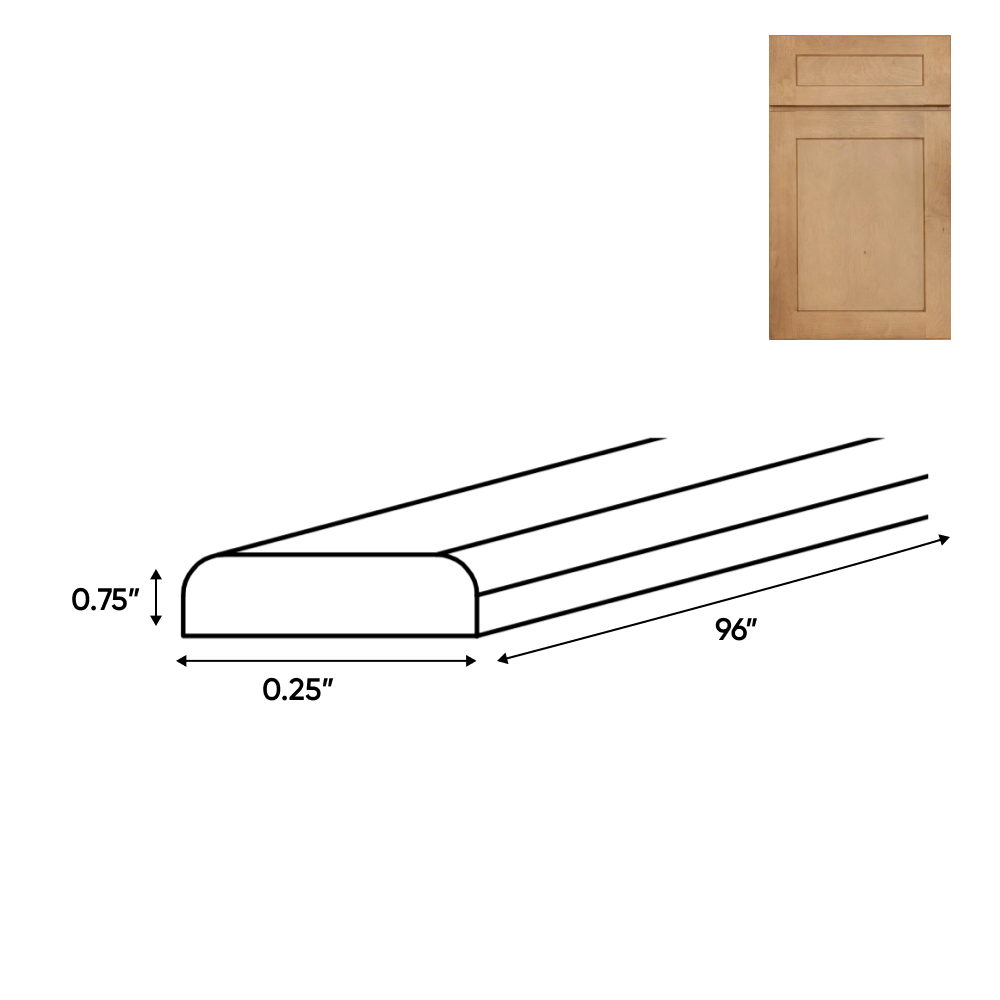 Liberty Shaker Karamel - Batten Molding - 96"W x 0.75"H x 0.25"D - Pre Assembled