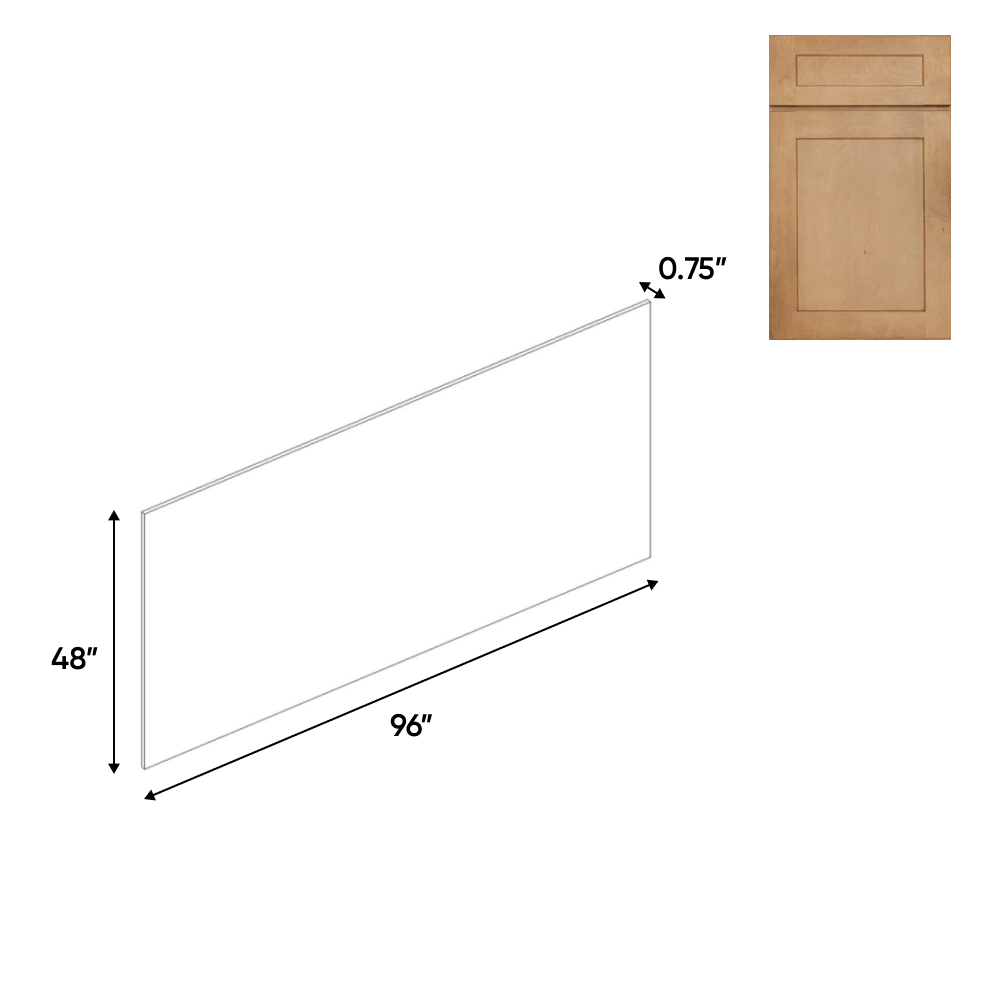 RTA - Liberty Shaker Karamel - Edge Banded Panels - 48"W x 96"H x 0.75"D