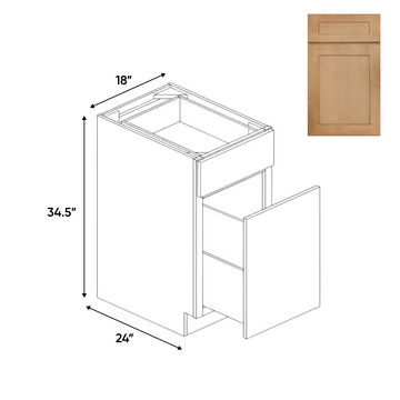 RTA - Liberty Shaker Karamel - Waste Basket Base Cabinets - 18