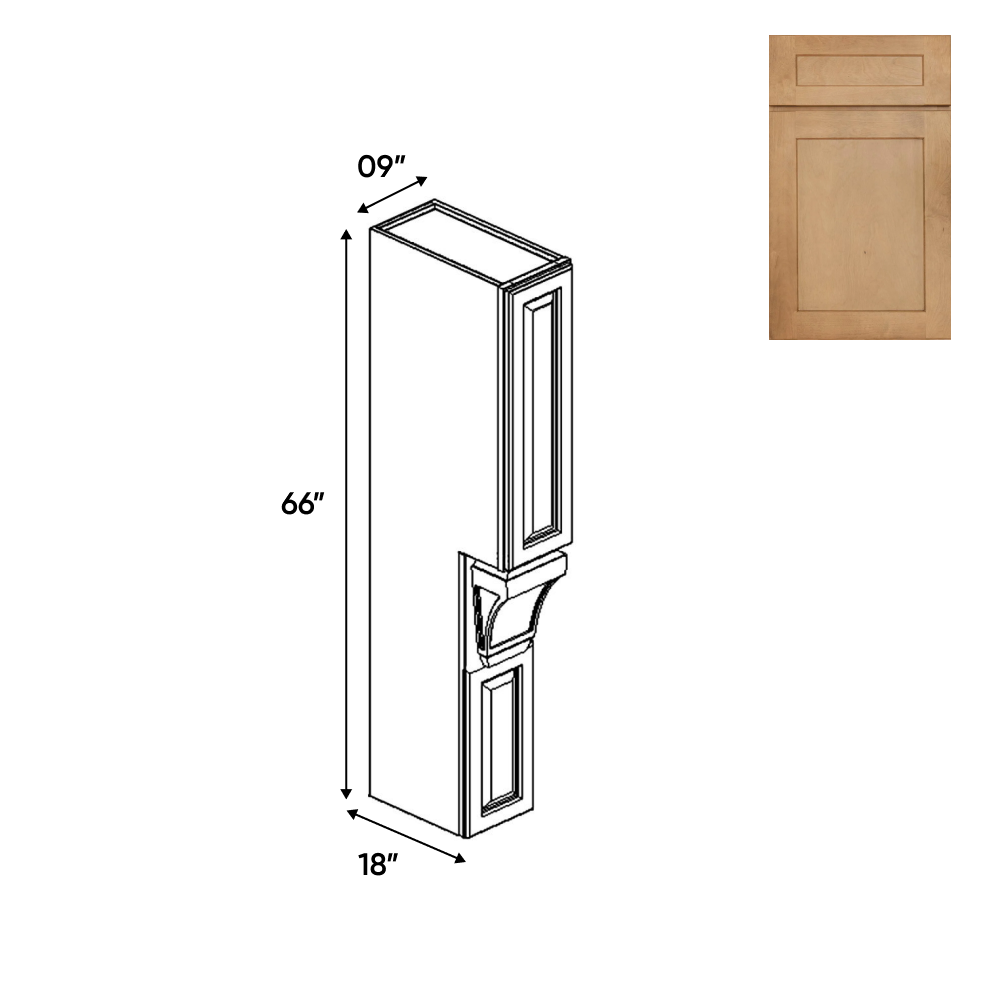 RTA - Liberty Shaker Karamel - Hood Spice Racks - 9"W x 66"H x 18"D