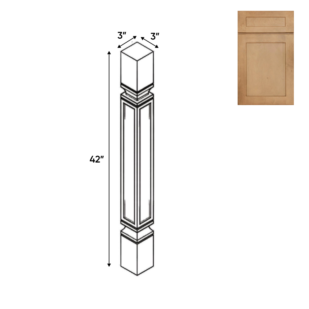 RTA - Liberty Shaker Karamel - Structural - 3"W x 42"H x 3"D