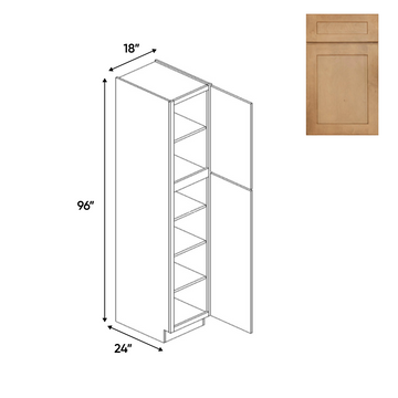 Liberty Shaker Karamel - Single Door Pantry Cabinets - 18