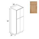 RTA - Liberty Shaker Karamel - Double Door Pantry Cabinets - 24"W x 96"H x 24"D