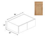 RTA - Liberty Shaker Karamel - 24"Deep Double Door Wall Cabinets - 36"W x 15"H x 24"D