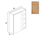 RTA - Liberty Shaker Karamel - Wall Blind Corner Cabinets - 30"W x 30"H x 12"D