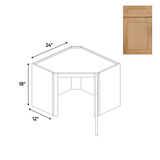 RTA - Liberty Shaker Karamel - Diagonal Corner Wall Cabinets - 24"W x 18"H x 12"D - LSK-WDC2418G