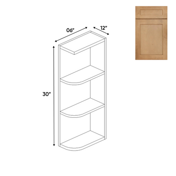 RTA - Liberty Shaker Karamel - Wall Open Shelf Cabinets - 6