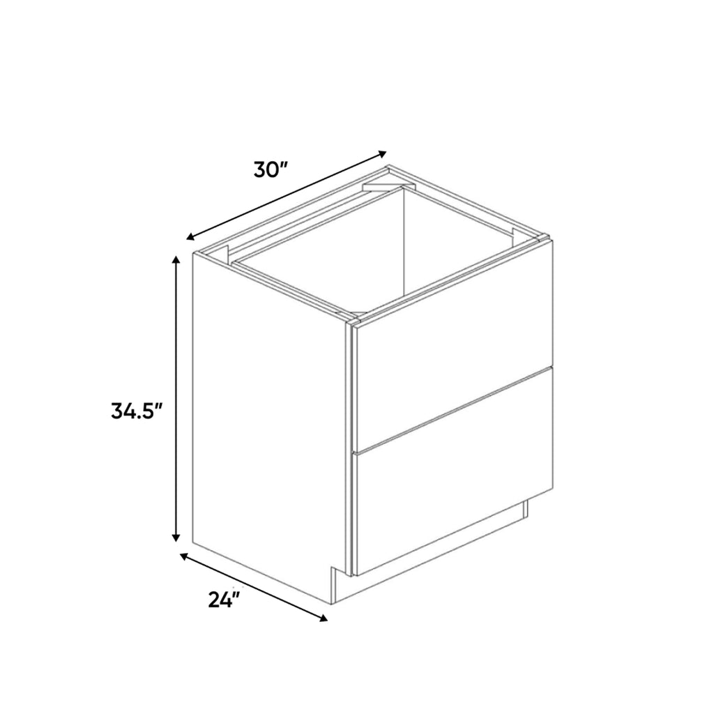 Arlington Oatmeal - 30 Inch Double Drawer Base Cabinet - 30