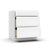 RTA - White Shaker - 3-Drawer Base Cabinet - 30"W x 34.5"H x 24"D