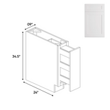 Shaker White - Spice Rack Cabinet - 9"W x 30"H x 24"L - Pre Assembled