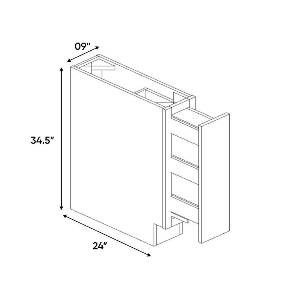 Arlington Oatmeal - 9 Inch Spice Rack Base Cabinet - 09