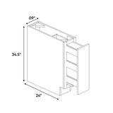 Sonoma White - 9 Inch Spice Rack Base Cabinet - 09" Width x 34.5" Height x 24" Depth