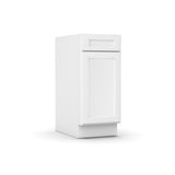 White Shaker - Single Door Cabinets - 15 in W x 34.5 in H x 24 in D