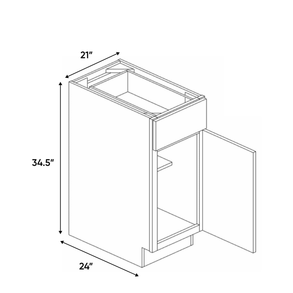Atlas Blanco - 21 Inch Full Height Single Door Base Cabinet - 21