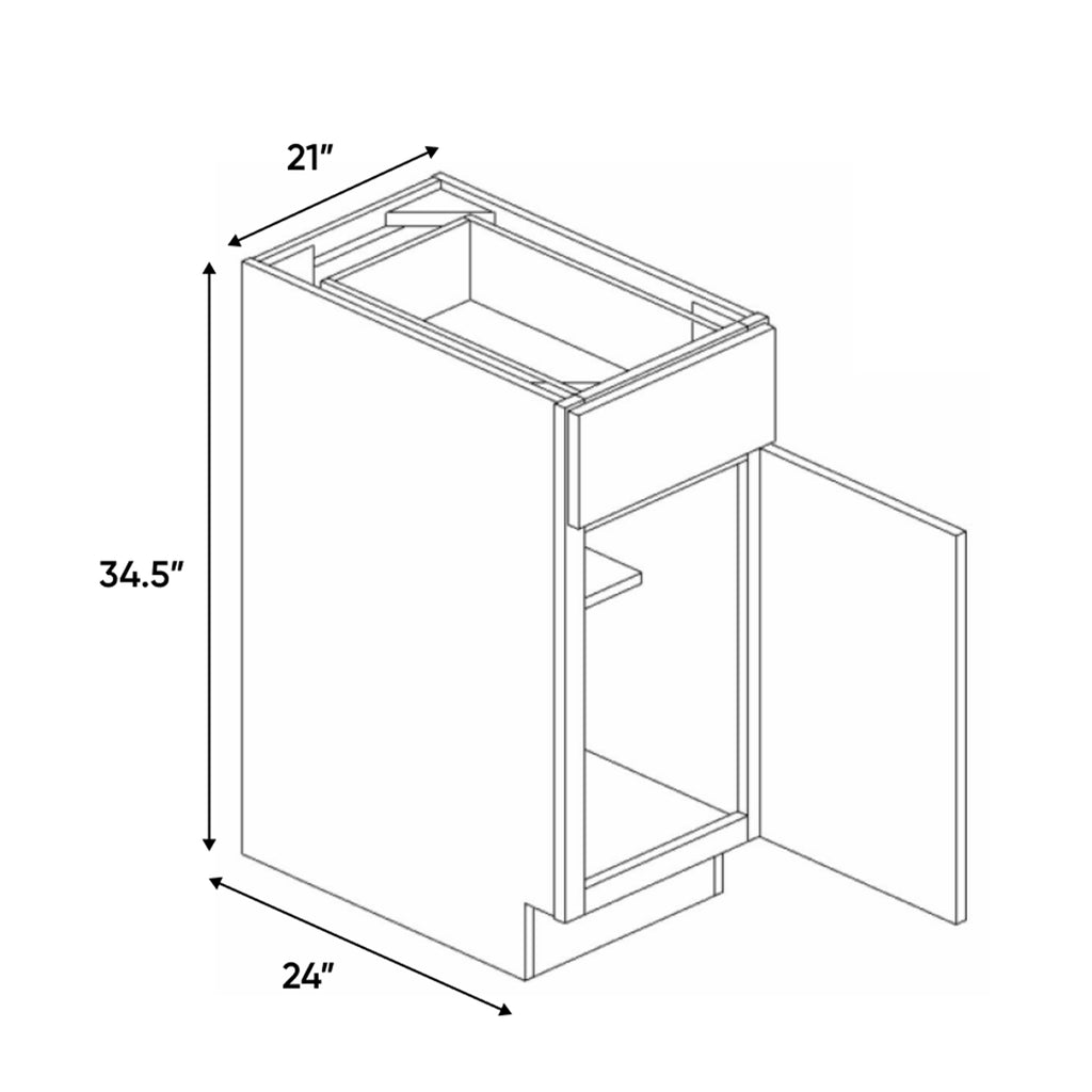 Arlington Oatmeal - 21 Inch Single Door Base Cabinet - 21