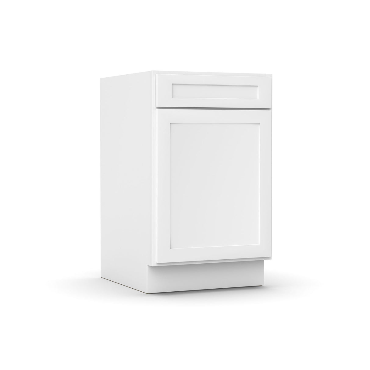 White Shaker - Single Door Cabinets - 21 in W x 34.5 in H x 24 in D