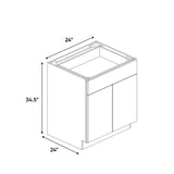 Atlas Blanco - 24 Inch Full Height Double Door Base Cabinet - 24" Width x 34.5" Height x 24" Depth