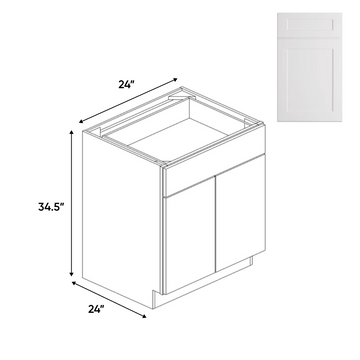 Full Height - 2 Door - Base Cabinets - 24 in W x 34.5 in H x 24 in D