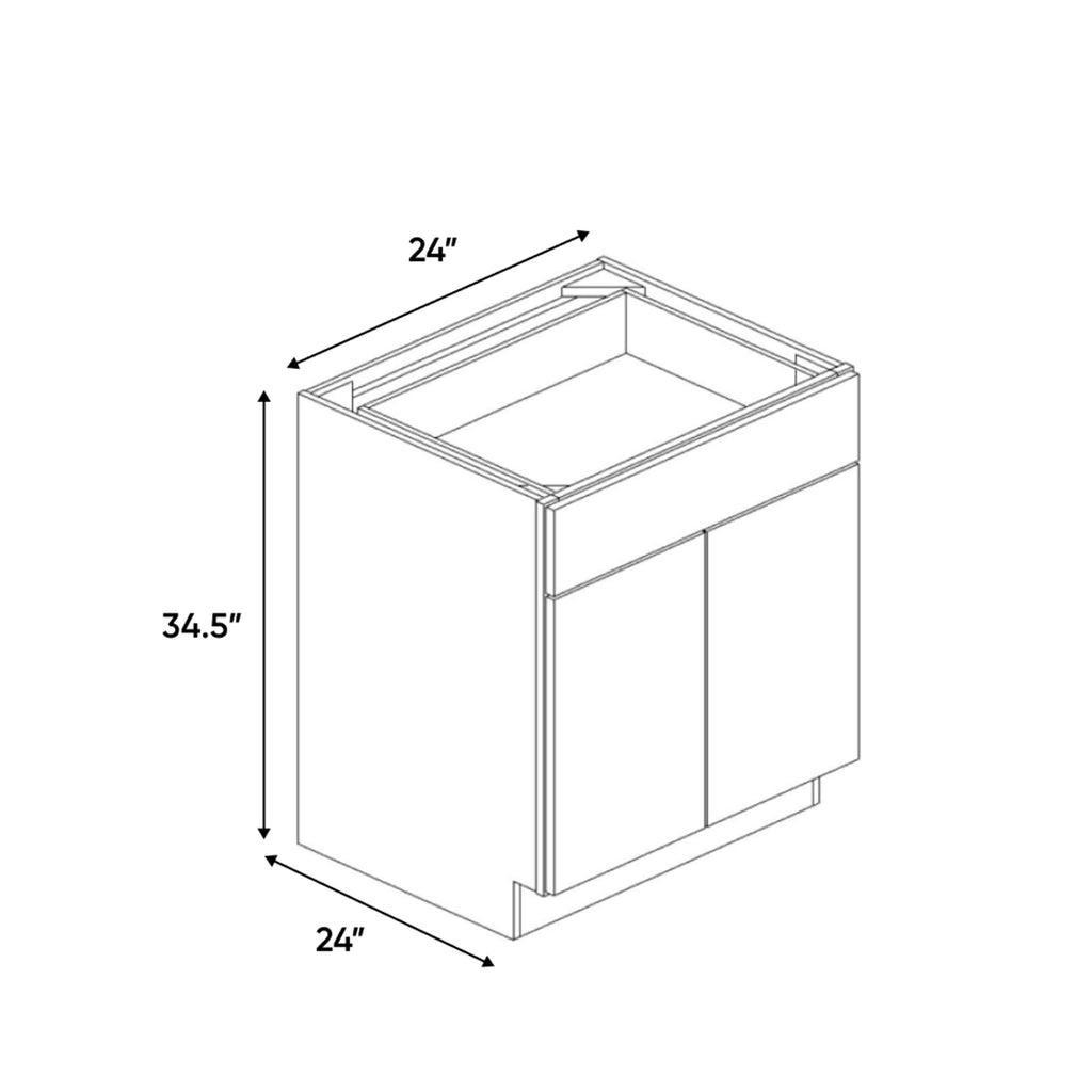 Atlas Blanco - 24 Inch Full Height Double Door Base Cabinet - 24