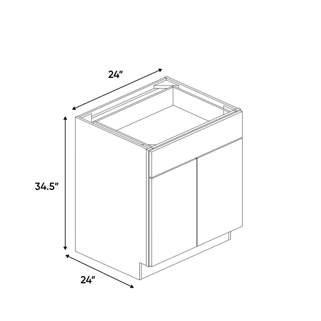 Belmont Grey - 24 Inch Double Door Base Cabinet - 24