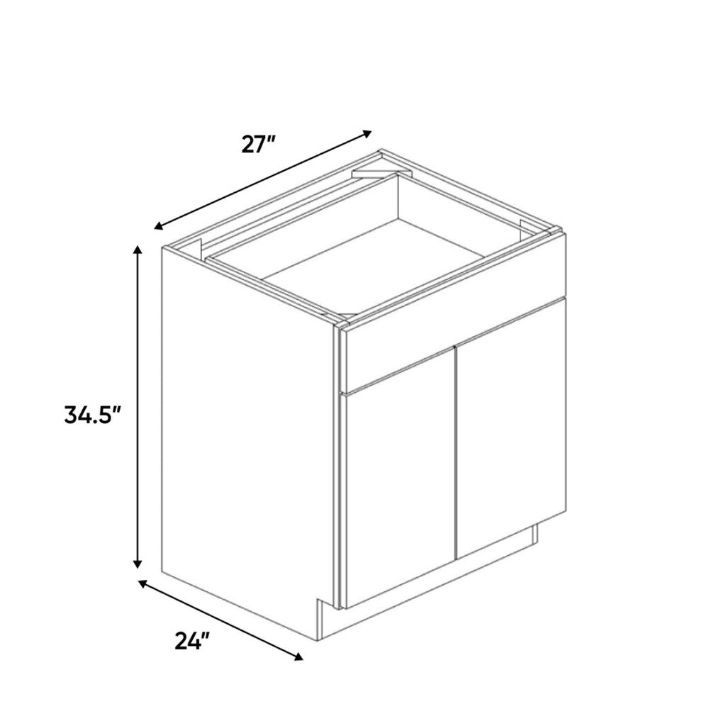 Portland Chestnut - 27 Inch Full Height Double Door Base Cabinet - 27