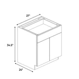 Liberty Shaker Rift - 27 Inch Full Height Double Door Base Cabinet - 27" Width x 34.5" Height x 24" Depth