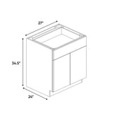 Liberty Shaker Rift - 27 Inch Double Door Base Cabinet - 27" Width x 34.5" Height x 24" Depth