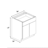 Liberty Shaker Rift - 33 Inch Full Height Double Door Base Cabinet - 33" Width x 34.5" Height x 24" Depth