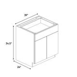 Atlas Blanco - 39 Inch Full Height Double Door Base Cabinet - 39" Width x 34.5" Height x 24" Depth
