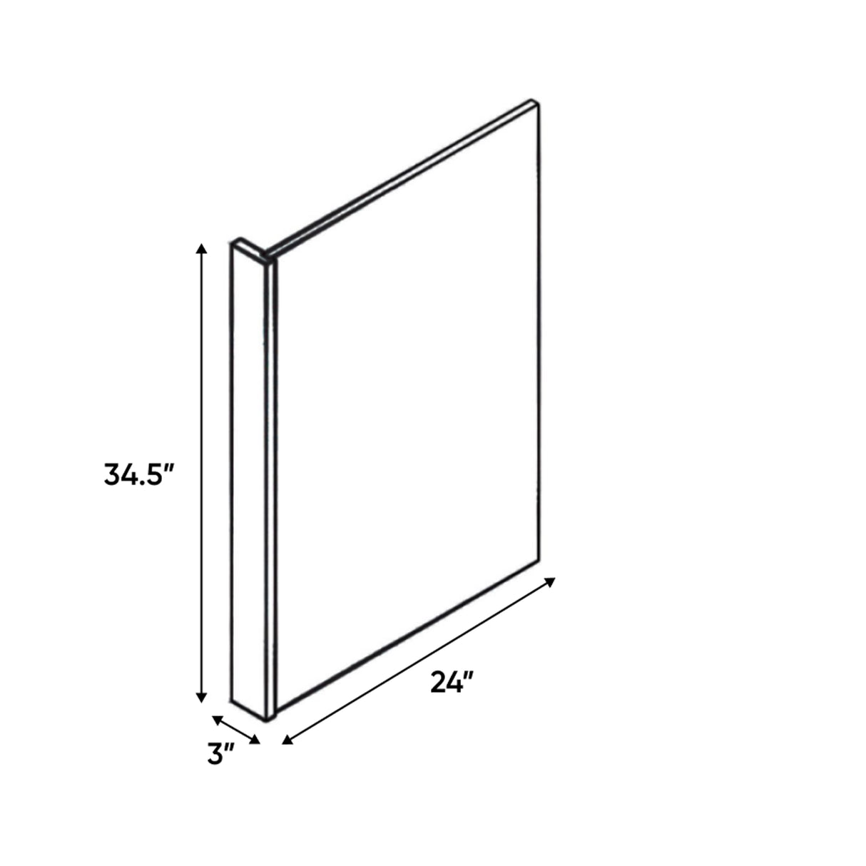 Portland Chestnut - 3 Inch End Panels Accessories - 3" Width x 34.5" Height x 24" Depth