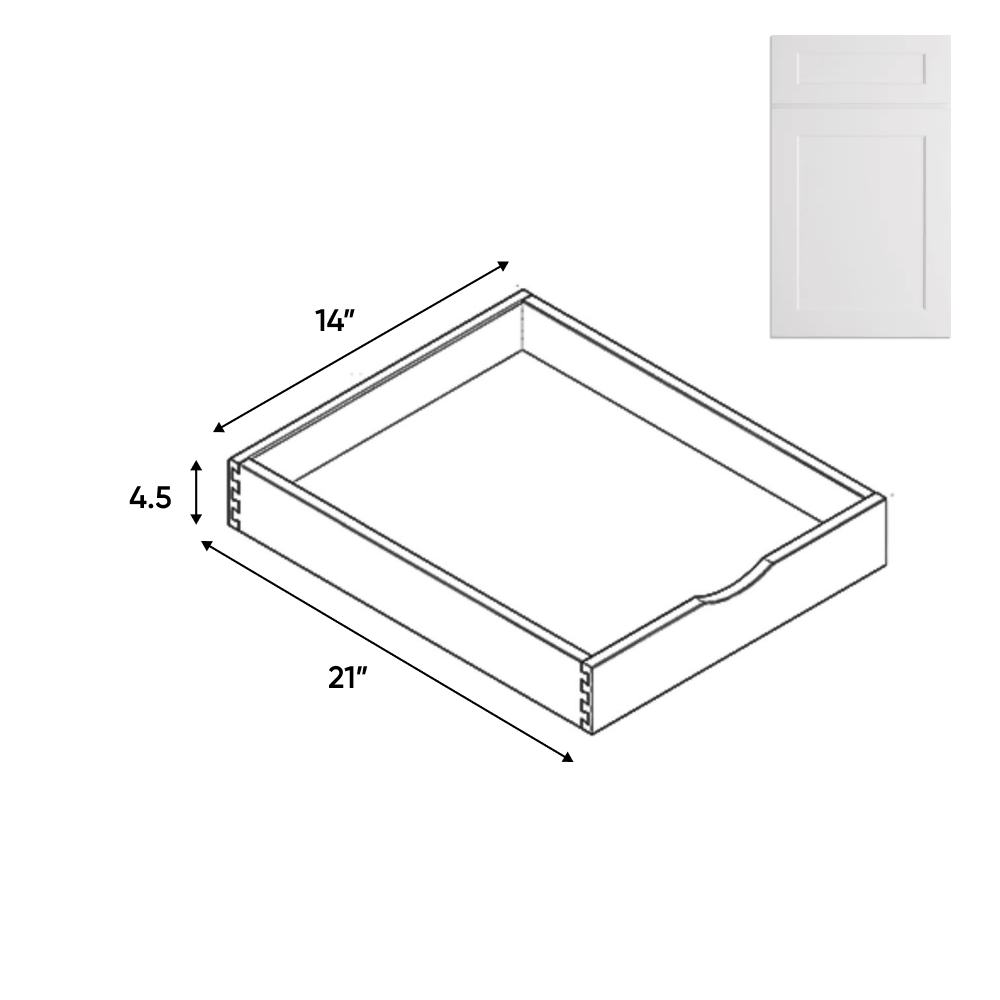 Liberty Shaker White - Roll Out Tray - 18"W x 4.5"H x  21"D - BOX - Pre Assembled