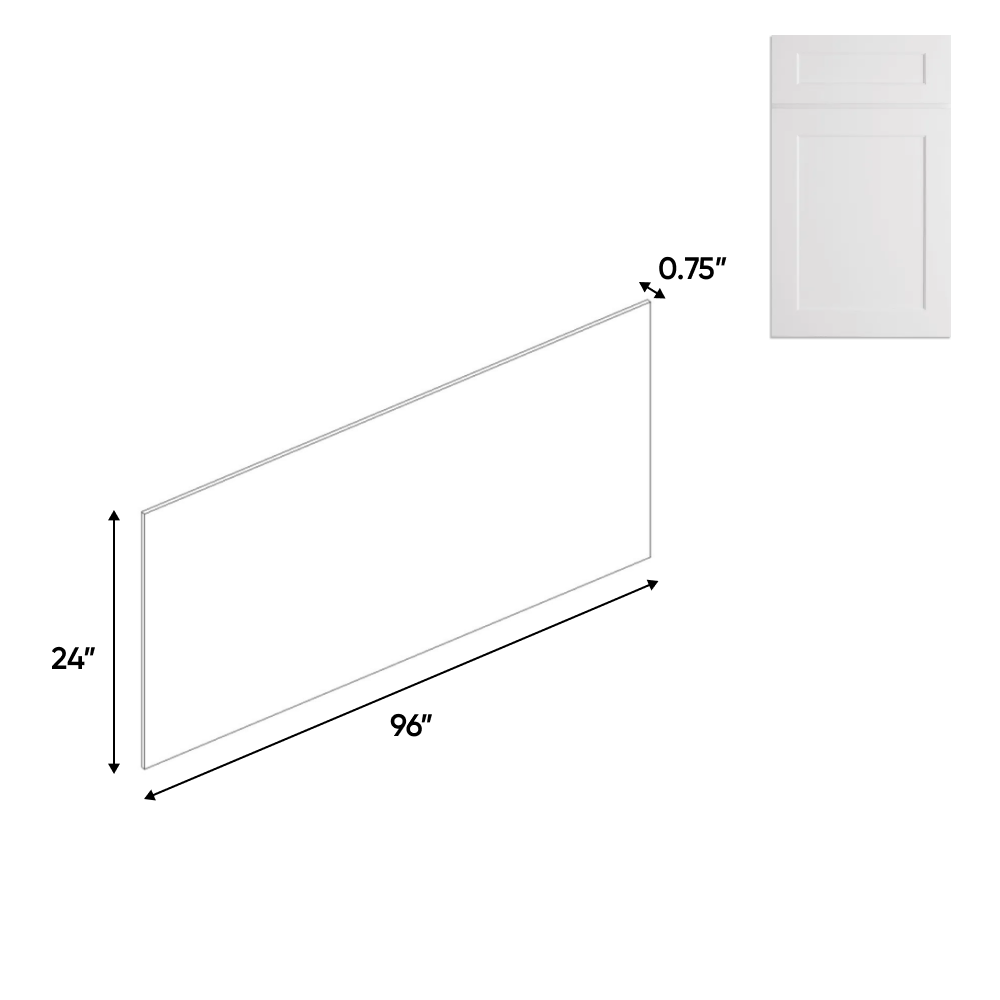 Liberty Shaker White - Plywood Panel - 48"W x 96"H x 0.25"D - PRE Assembled