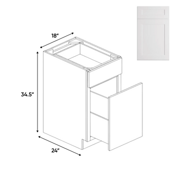 Waste Basket Base Cabinets - 18 in W x 34.5 in H x 24 in D