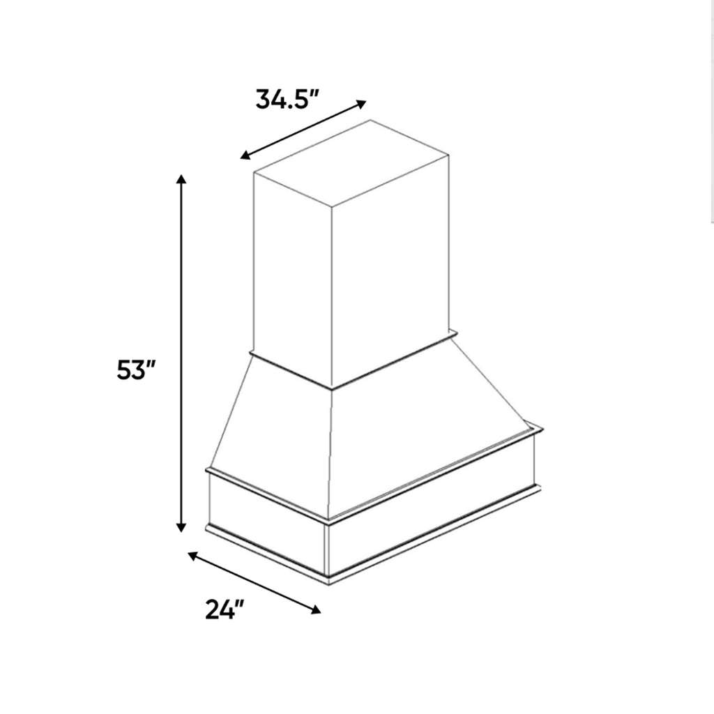 RTA - Portland Chestnut - Chimney Hood - 34.5