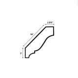 Sonoma White - 3 Inch Crown Moldings Accessories - 2.875" Width x 3" Height x 96" Depth