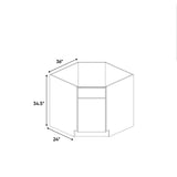 Atlas Blanco - 36 Inch Diagnonal Corner Sink Base Cabinet - 36" Width x 34.5" Height x 24" Depth