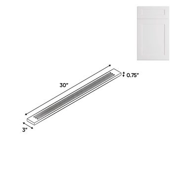 White Shaker - Cabinet - Flutted Wall Fillers - 30in H x 3in W - Pre Assembled