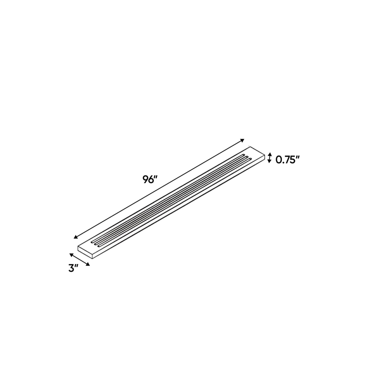 Liberty Shaker White - 3 Inch Flutted Wall Fillers Accessories - 3" Width x 96" Height x .75" Depth