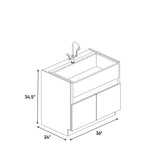 Atlas Blanco - 36 Inch Farm Sink Base Cabinet - 36" Width x 34.5" Height x 24" Depth