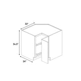 Atlas Blanco - 33 Inch Lazy Susan Base Cabinet - 33" Width x 34.5" Height x 24" Depth