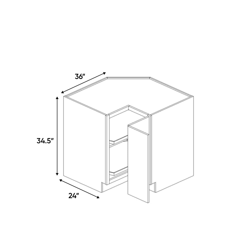 Liberty Shaker Rift - 36 Inch Lazy Susan Base Cabinet - 36