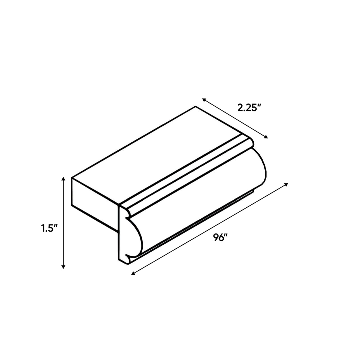Slim Shaker Oatmeal - 2.25 Inch Trims Accessories - 2.25" Width x 1.5" Height x 96" Depth