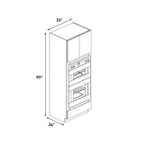 Liberty Shaker Ashen - 33 Inch Double Oven Tall Cabinet - 33" Width x 90" Height x 24" Depth
