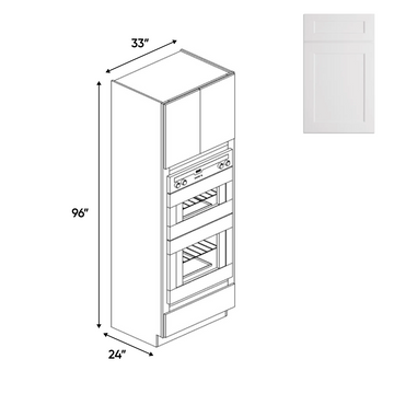 RTA White - Tall - Double Oven Cabinets - 96 in H x 33 in W x 24 in D