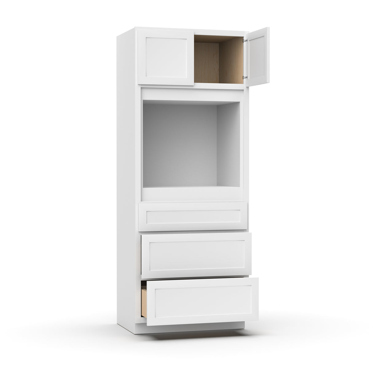 Liberty Shaker White Single Oven Cabinet - 33"W x 84"H x 24"D - LSW-OCS338424-3
