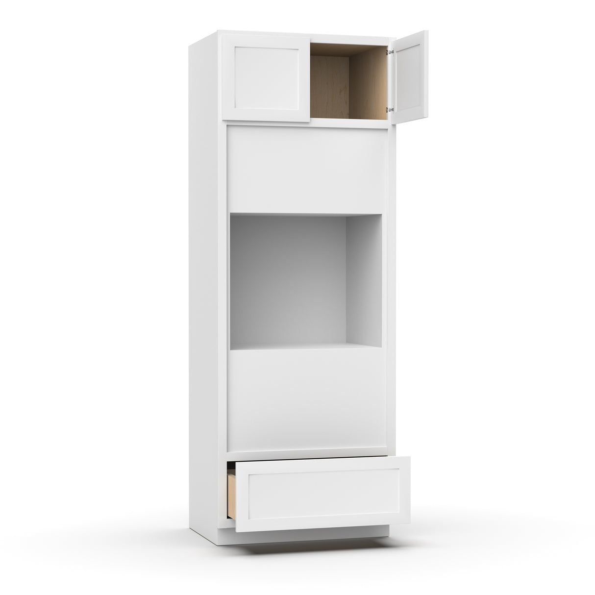 Liberty Shaker White Single Oven Cabinet - 33"W x 90"H x 24"D - LSW-OCS339024-1