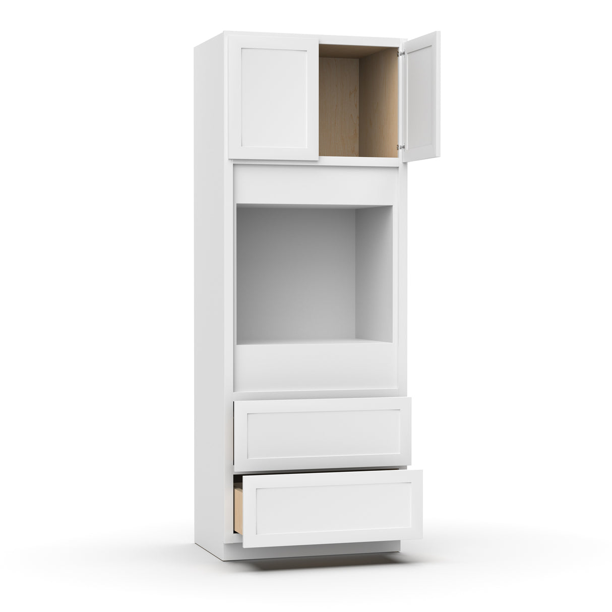 RTA - Liberty Shaker White - Single Oven Cabinets - 33"W x 90"H x 24"D - LSW-OCS339024-2